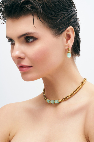 Surfing Selenit Doğal Taş İğneli Küpe - 3