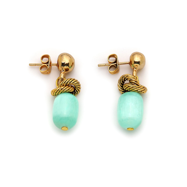 Surfing Selenite Natural Stone Pierced Earrings - 1
