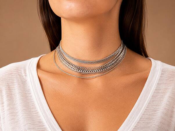 Sway Silver Plated Chain Necklace - 3