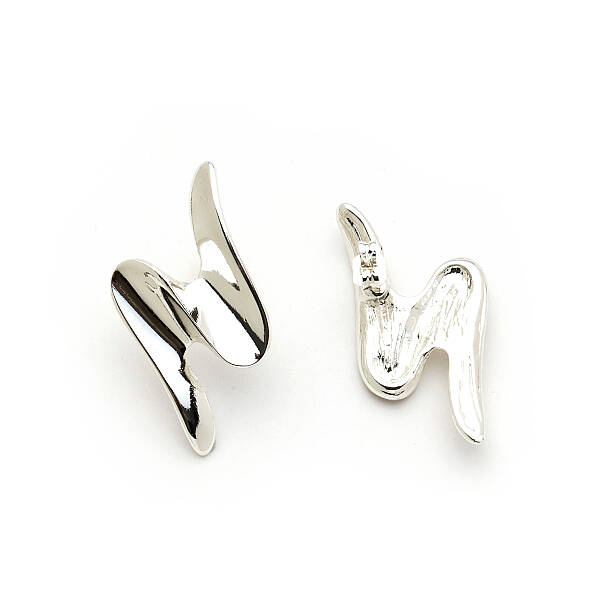 Swirl Gümüş Kaplama İğneli Küpe - 2