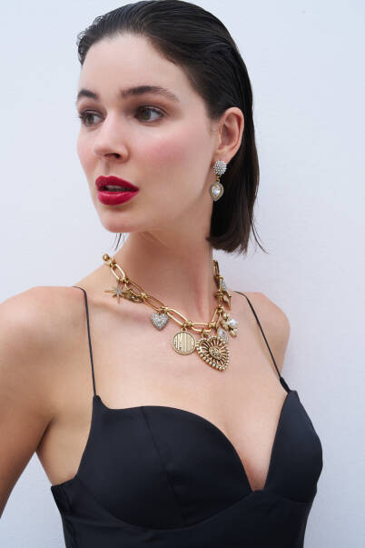 Symbolic Kalp, Yonca, Nal,Yıldız Charm Zincir Kolye - 2