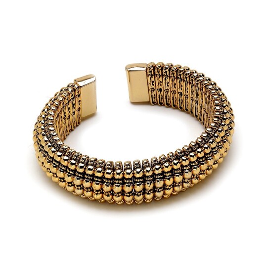 Tack Gold Plated Handcuff Bracelet - (1)