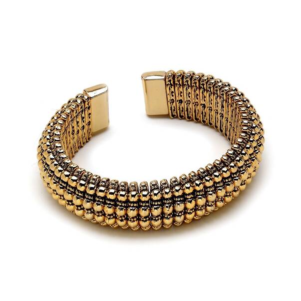 Tack Gold Plated Handcuff Bracelet - 2