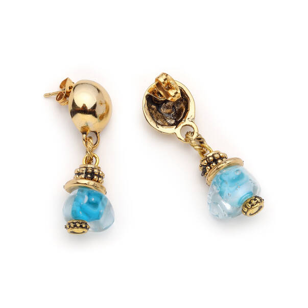 Talisse Glass Bead Gold Plated Pinned Earrings - 3