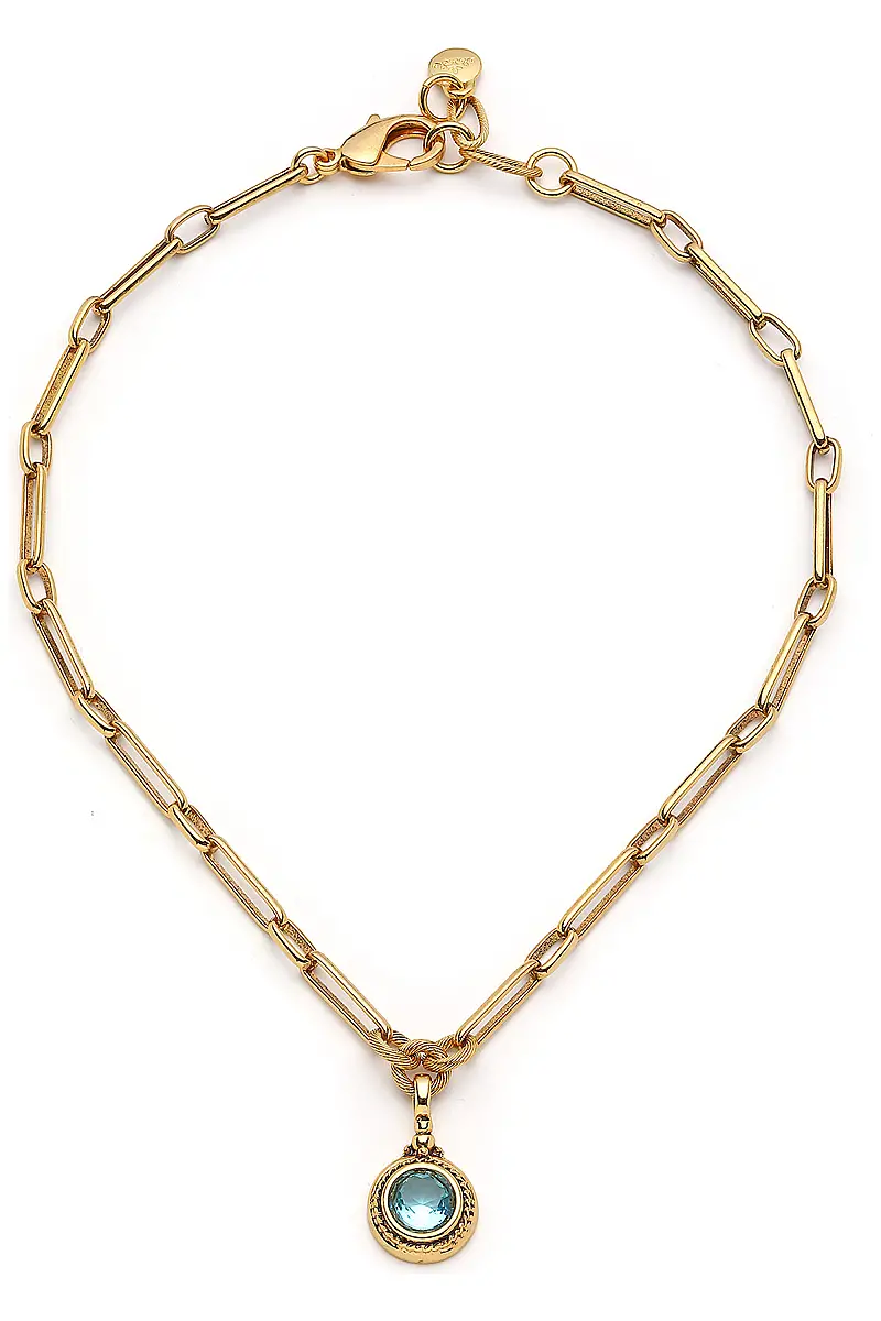 Talora Zircon Charm Gold Plated Chain Necklace