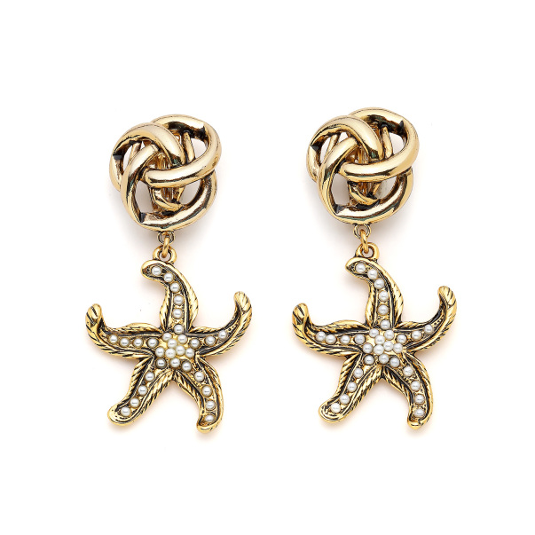 Tangled Yıldız İnci Charm Klips Küpe - 1