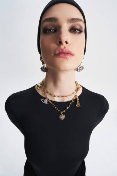 Tate Zircon Gold Plated Eye Clip-On Earrings - 4