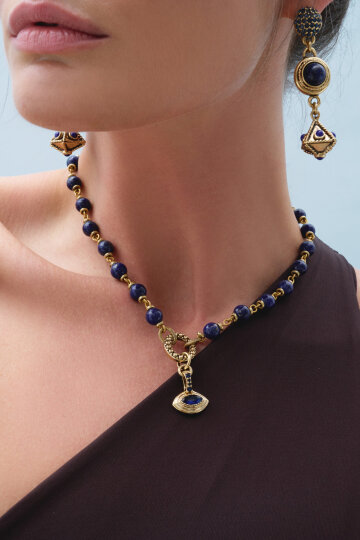 Tender Gaze Göz Charm Lapis Kolye - (1)