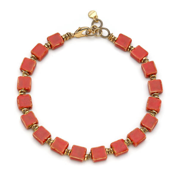 Terra Gold Plated Ceramic Stone Necklace - 1