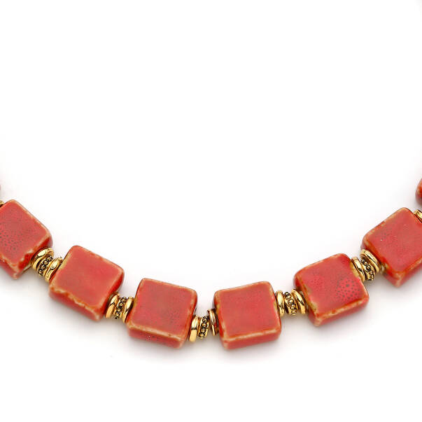 Terra Gold Plated Ceramic Stone Necklace - 2
