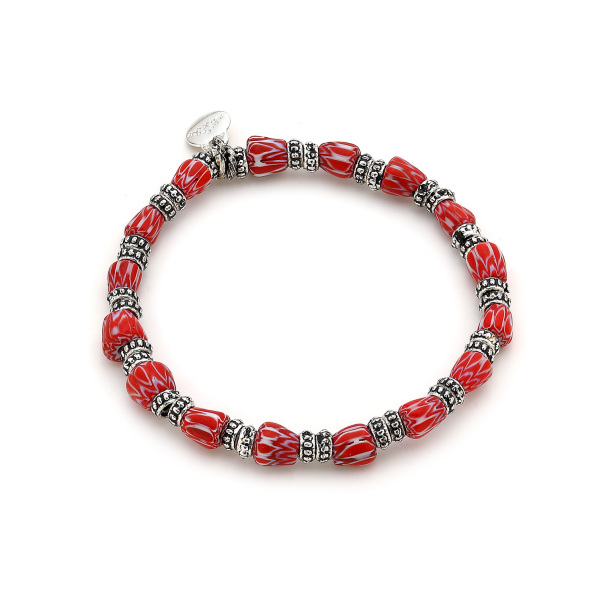 Terra Silver Plated Glass Bead Bracelet - 1
