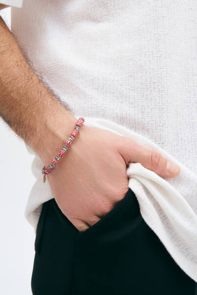 Terra Silver Plated Glass Bead Bracelet - 3