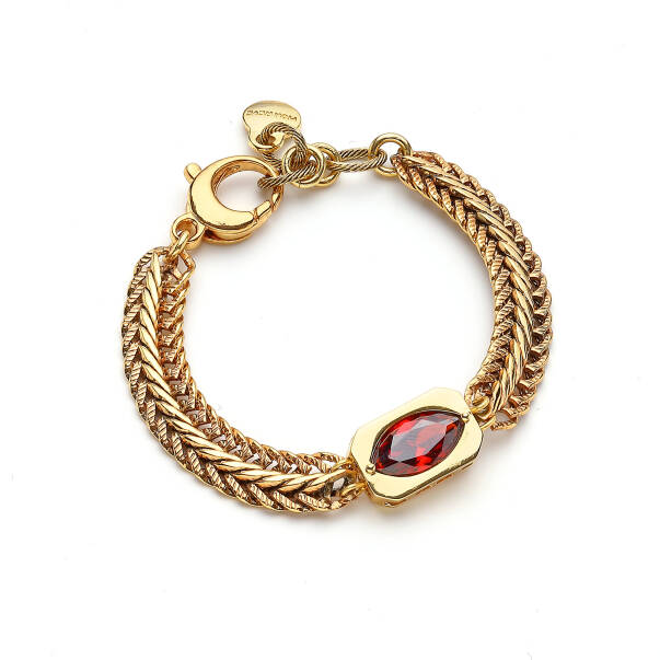 Terrin Zircon Eye Charm Gold Plated Bracelet - 1