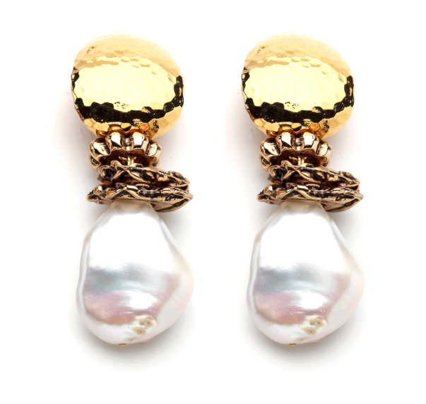 The Baraqoue Pearl Gold Plated Clip-On Earrings - 1