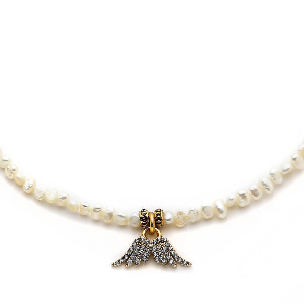 The Protector Pearl Angel Wing Necklace - 2
