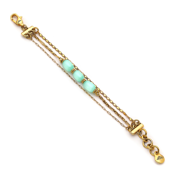 The Sky Gold-Plated Selenite Natural Stone Chain Bracelet - 1