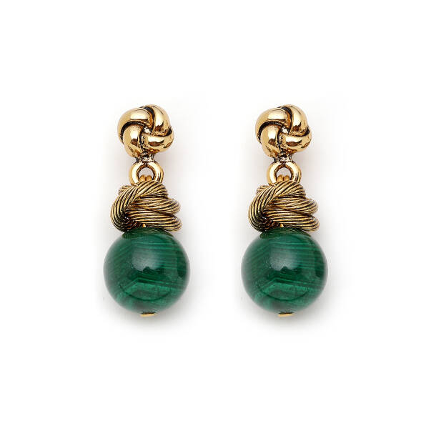 Third Eye Malachite Pinned Earrings - 1