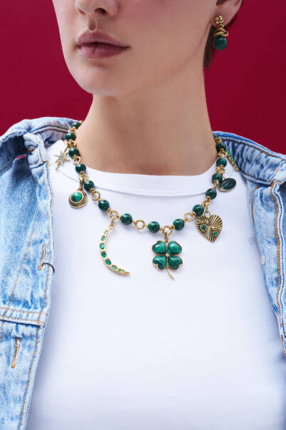 Third Eye Malachite Pinned Earrings - 4