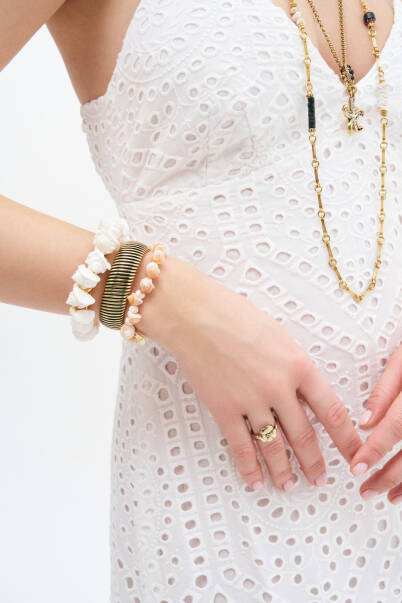 Tide Deniz Kabuğu Altın Kaplama Zincir Kolye - 3