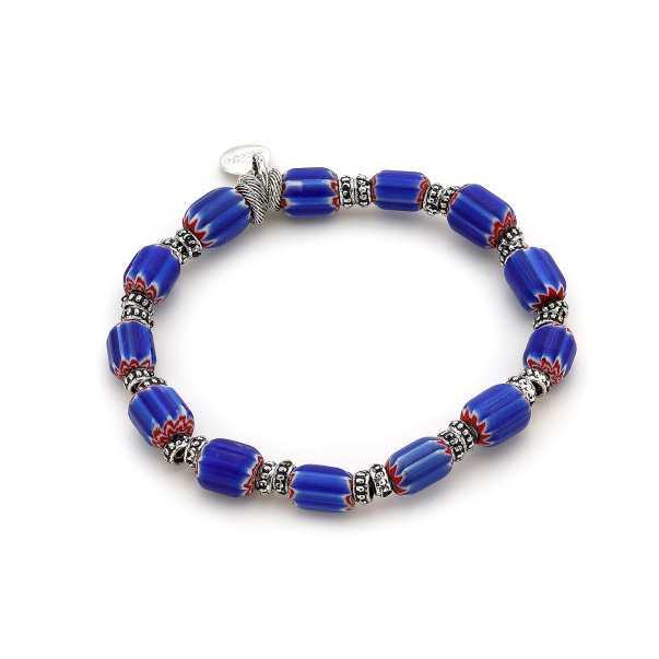 Tide Silver Plated Glass Bead Bracelet - 1