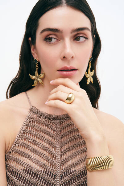 Timeless Arc Gold Plated Cuff Bracelet - 4