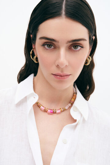 Timeless Gold Plated Hoop Pinned Earrings - (1)