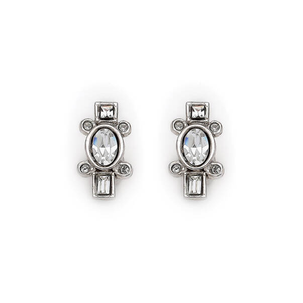 Tiny Silver Plated Pinned Earrings - 1