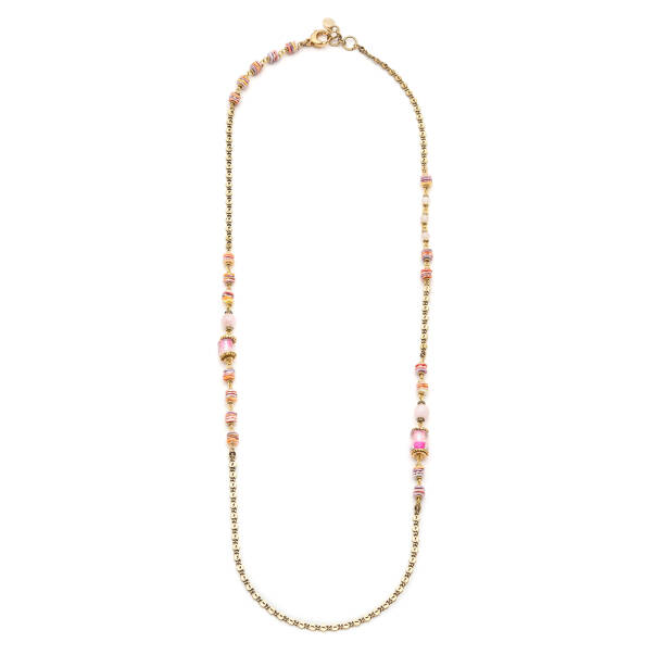Together Rose Quartz Natural Stone Gold Plated Chain Necklace - 1