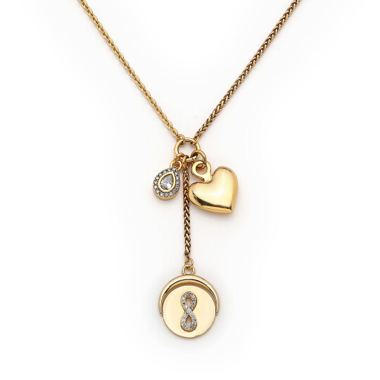 True Connection Gold Plated Infinity, Heart Chain Necklace - (1)