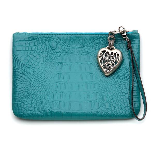 Turquoise Turkuaz Deri Charm Çanta - 1