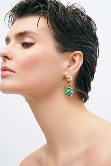 Turquoise Horizon Natural Stone Pinned Earrings 