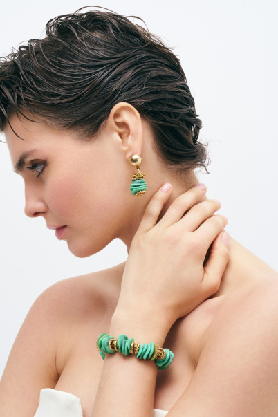 Turquoise Horizon Natural Stone Pinned Earrings - 3