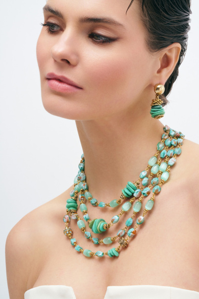 Turquoise Horizon Turkuaz Doğal Taş İğneli Küpe - 4