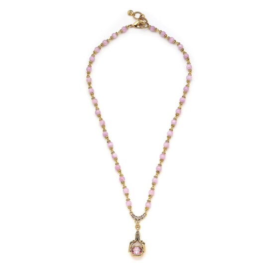 Twilight Lilac Zircon Charm Necklace