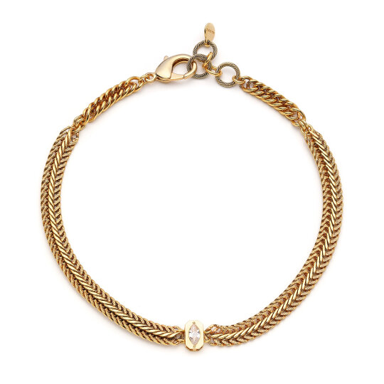 Unity Eye Charm Gold Plated Chain Necklace - 