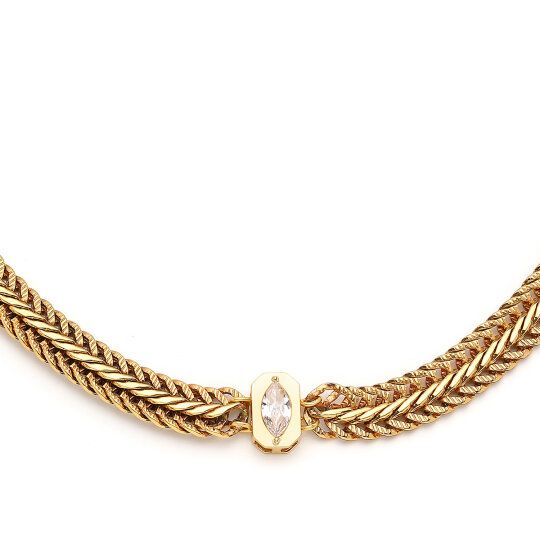 Unity Eye Charm Gold Plated Chain Necklace - (1)