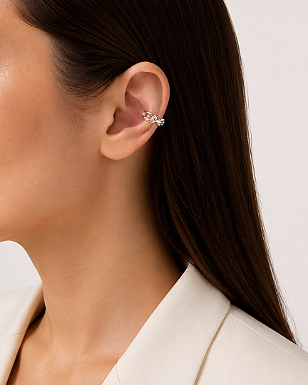 Unity Hoop Silver Plated Cartilage Earring - (1)