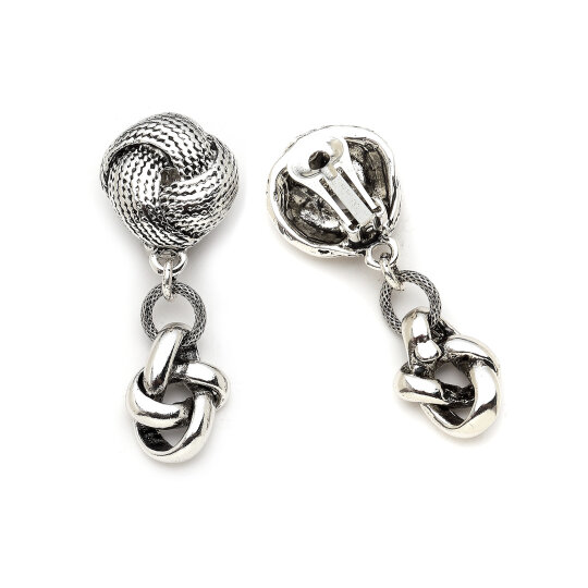 Universe Silver Plated Clip-on Earrings - (1)