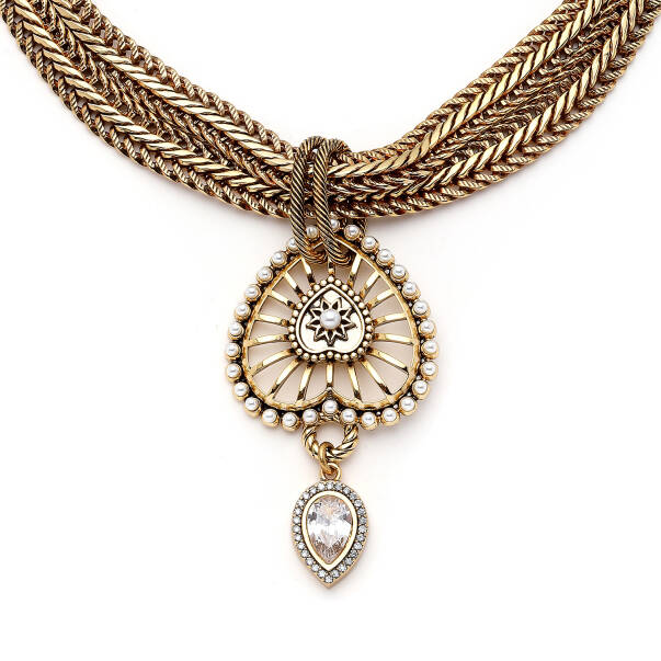 Unwritten Love Drop Heart Charm Gold Plated Chain Necklace - 4