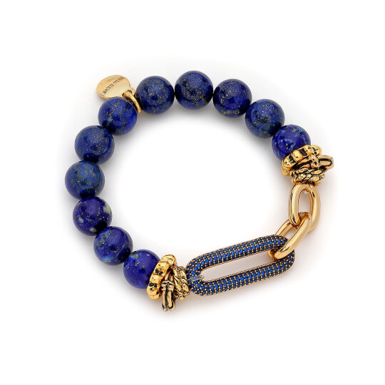 Vein Lacivert Zirkon Charm lapis Bilezik - 