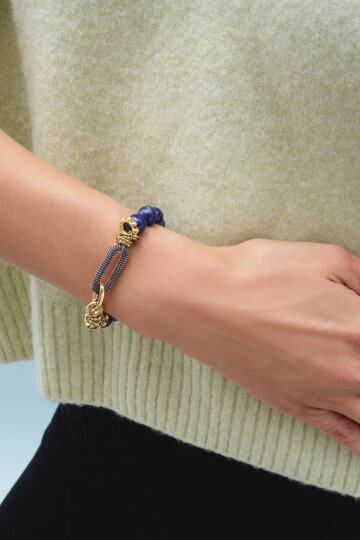 Vein Lacivert Zirkon Charm lapis Bilezik - (1)