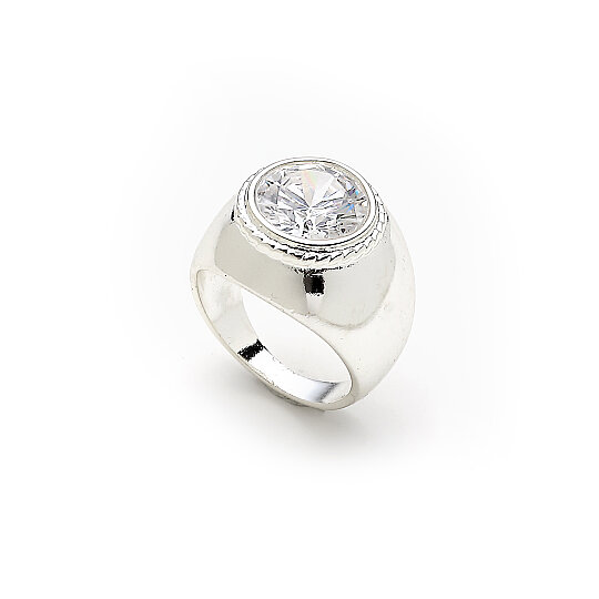 Vela Zircon & Silver Plated Ring - 