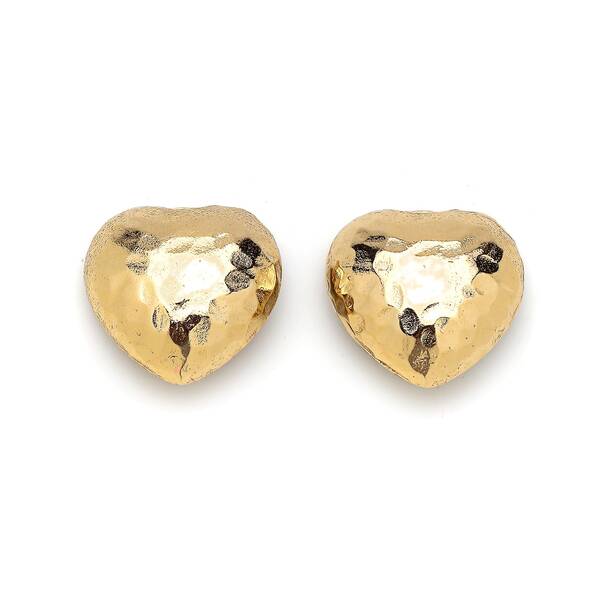 Velcro Gold Plated Heart Clip-On Earrings - 1