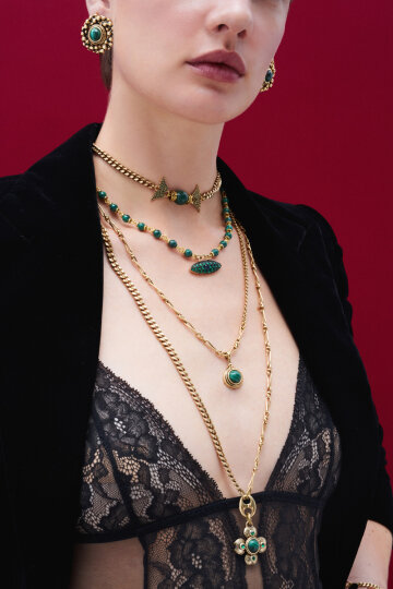 Vessel Zircon Gold Plated Chain Necklace - (1)