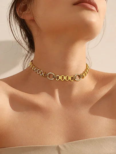 Vitala Altın Kaplama Zincir Kolye - (1)