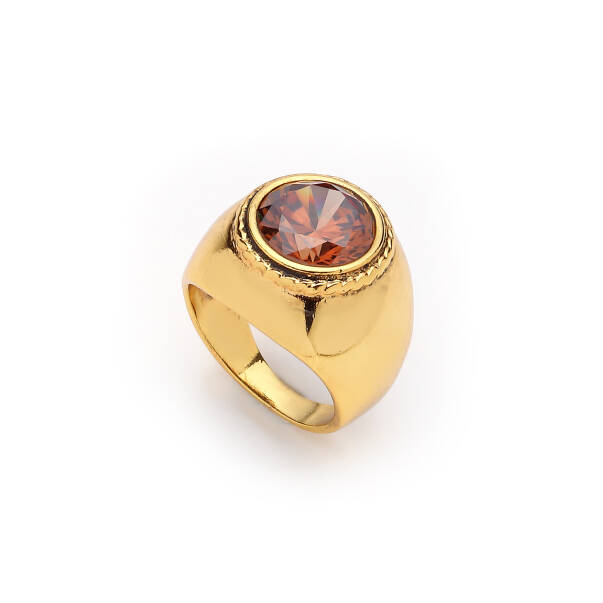 Vogue Zircon Stone Gold Plated Ring - 1