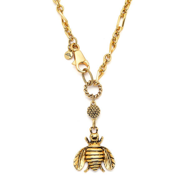 Wasp Bee Charm Pearl Necklace - 3