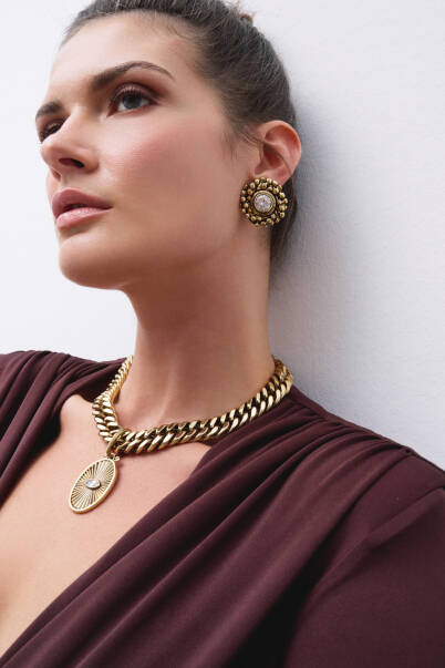 Watchful Madalyon Charm Zincir Kolye - 3