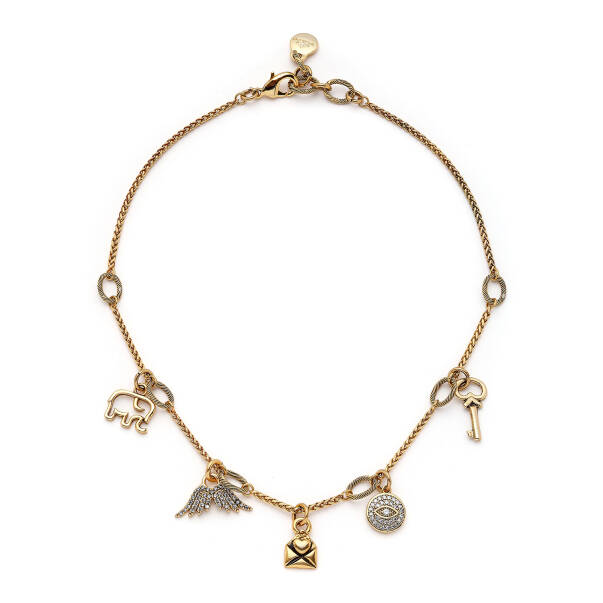 Whispers Angel Wing, Eye & Elephant Charm Chain Necklace - 1