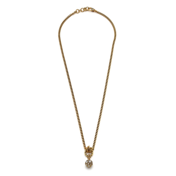 White Cloud Moon Stone Charm Gold Plated Chain Necklace - 1